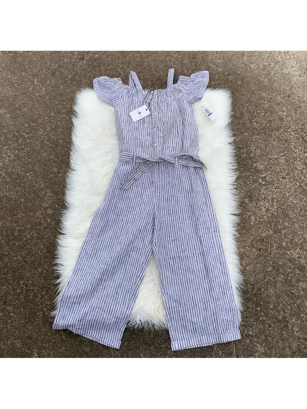 7 For All Mankind Striped Jumpsuit Size Girls L
